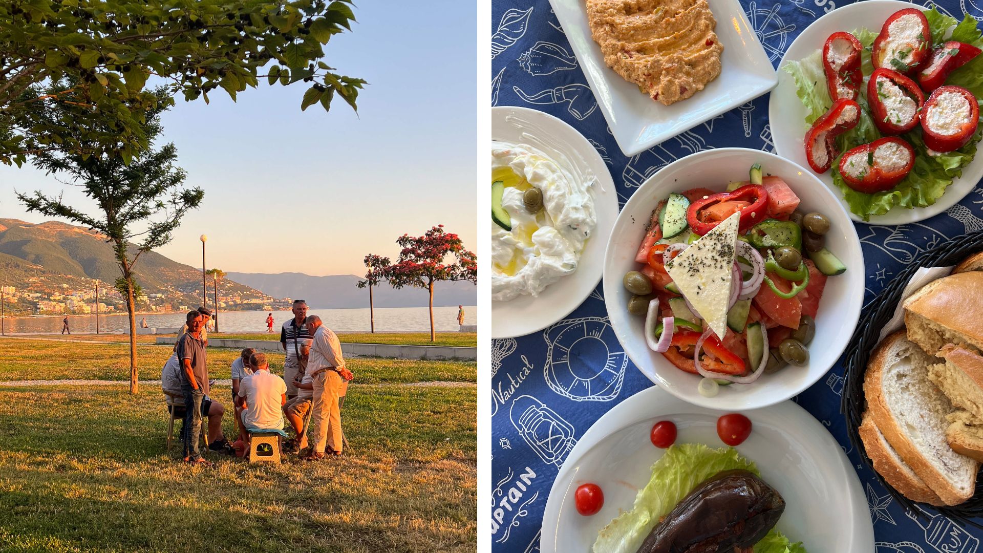 Vlora zum Sonnenuntergang