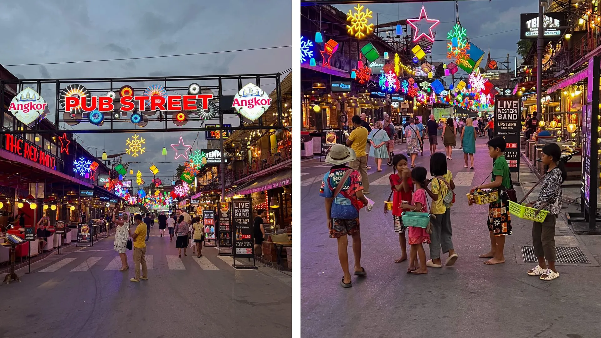 Belebte Pub street von Siem Reap