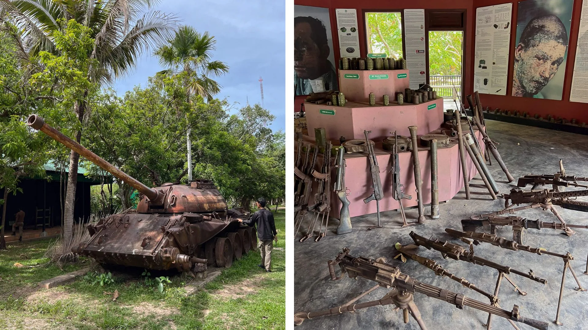 Waffen und Panzer im War Museum Siem Reap