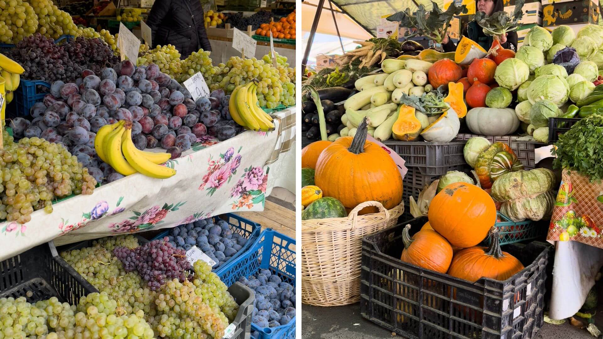 Zibinsmarkt mit Obst und Gemüse