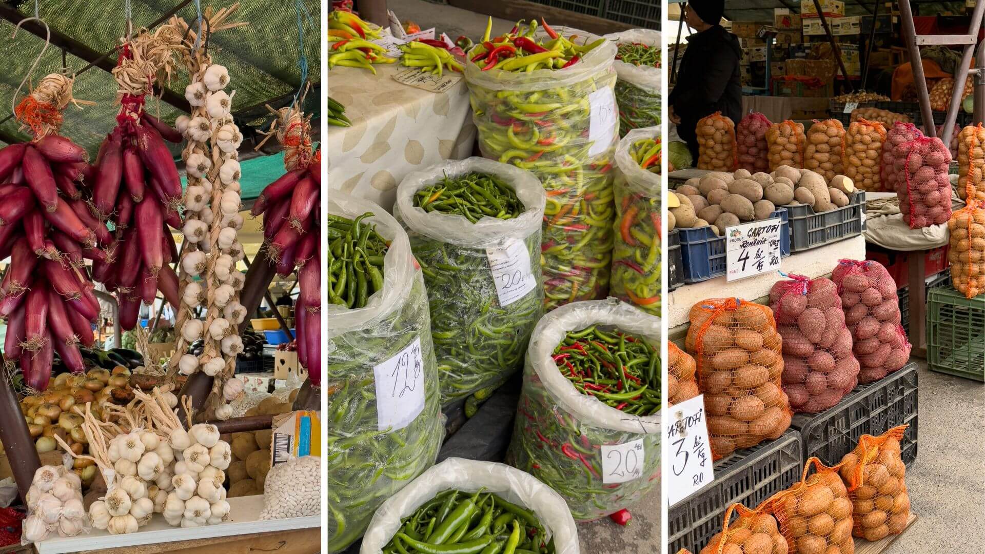 Zibinsmarkt von Sibiu mit Gemüse