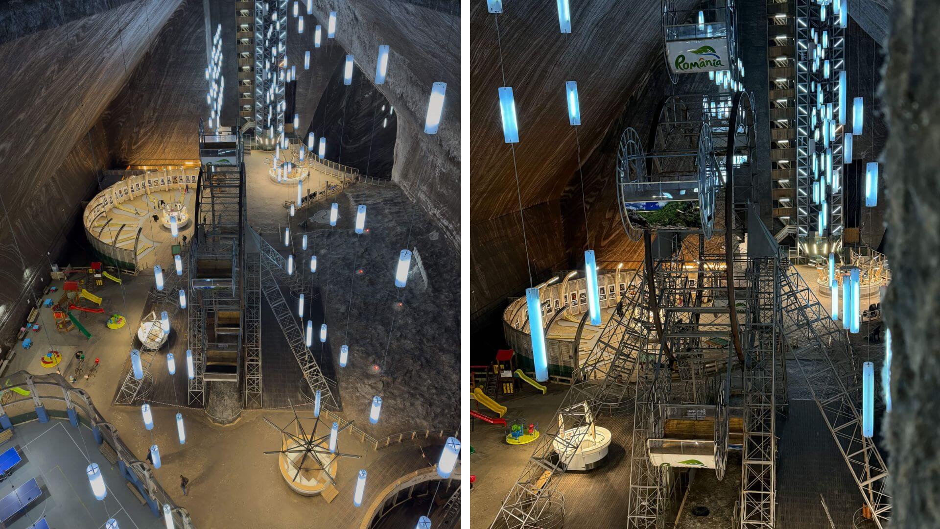 Blick von oben in die Salina Turda