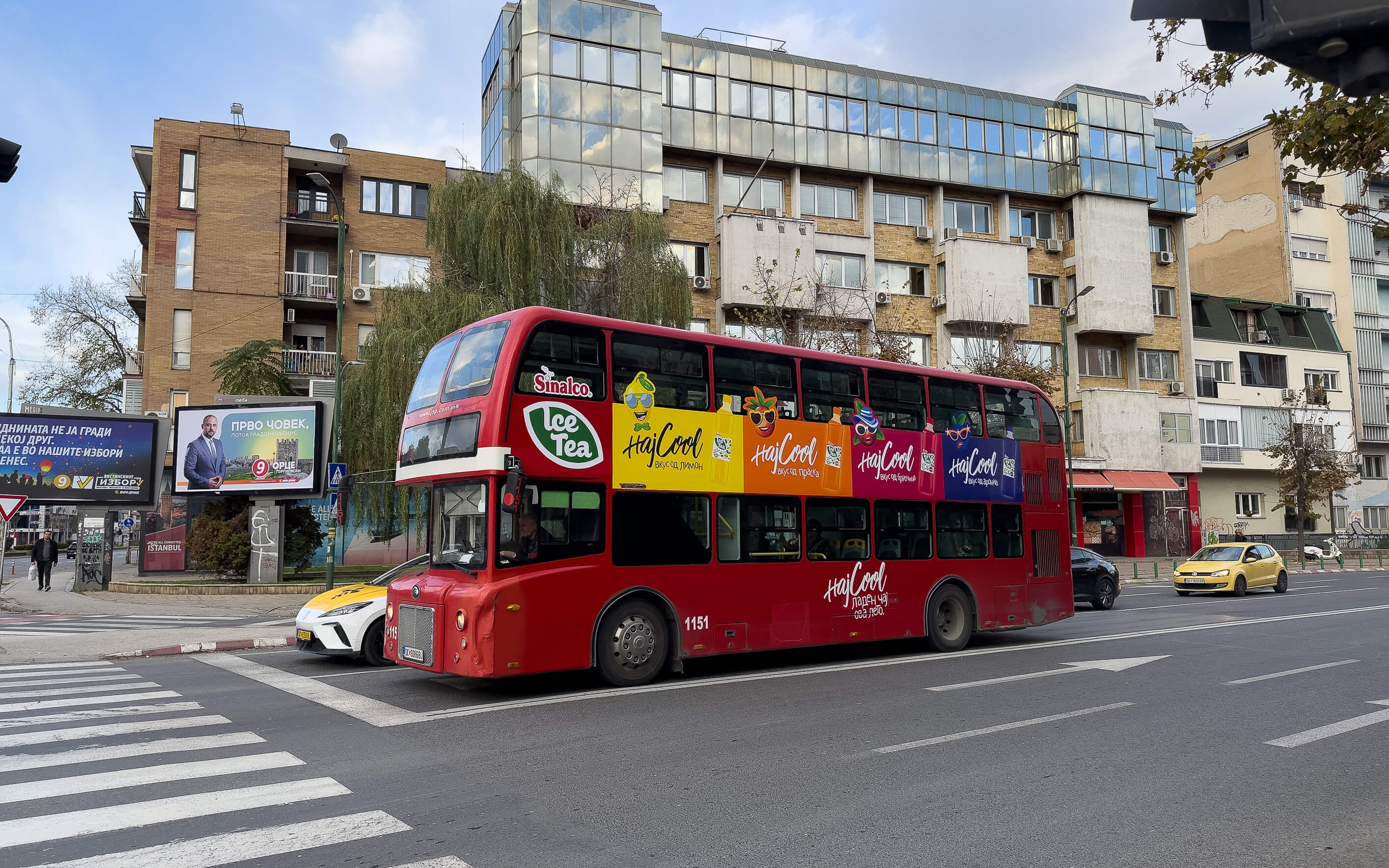 Doppeldeckerbus in Skopje