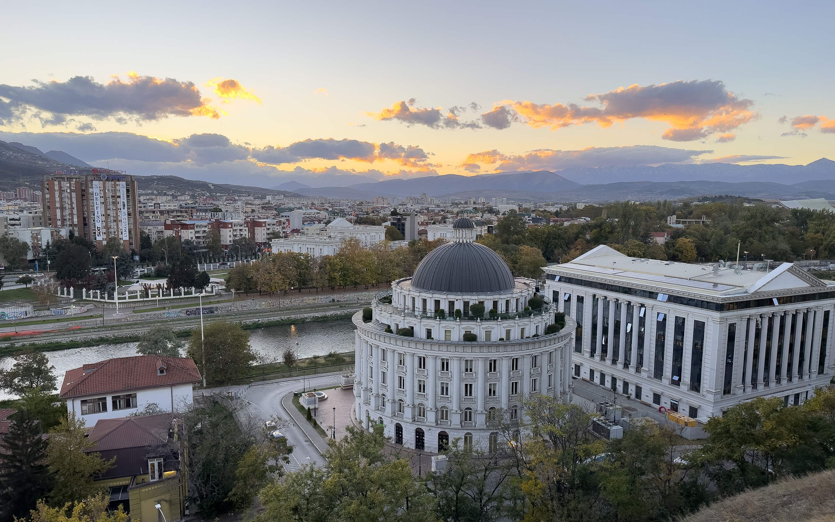Blick auf Skopje von Kale