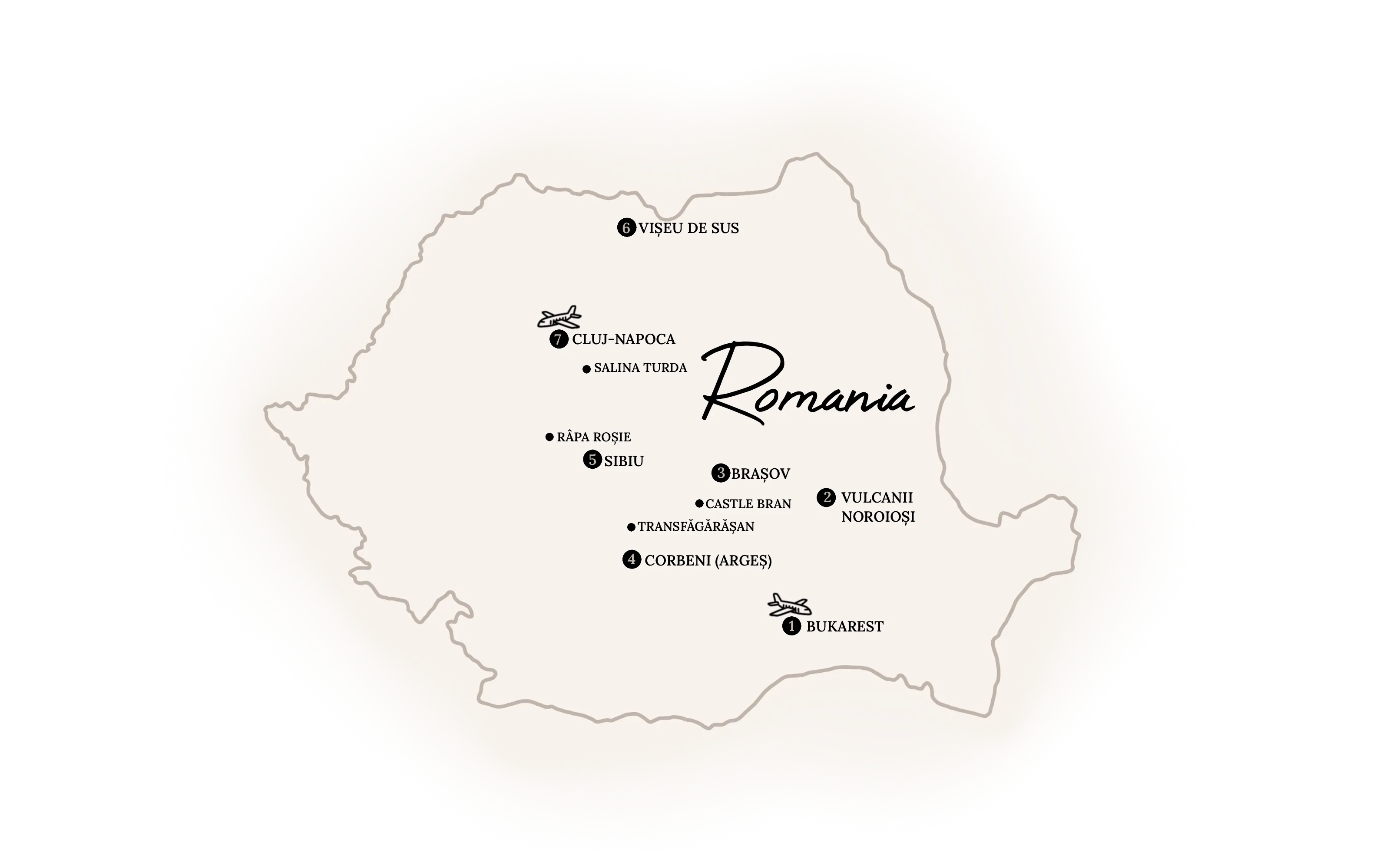 Romania Roundtrip map