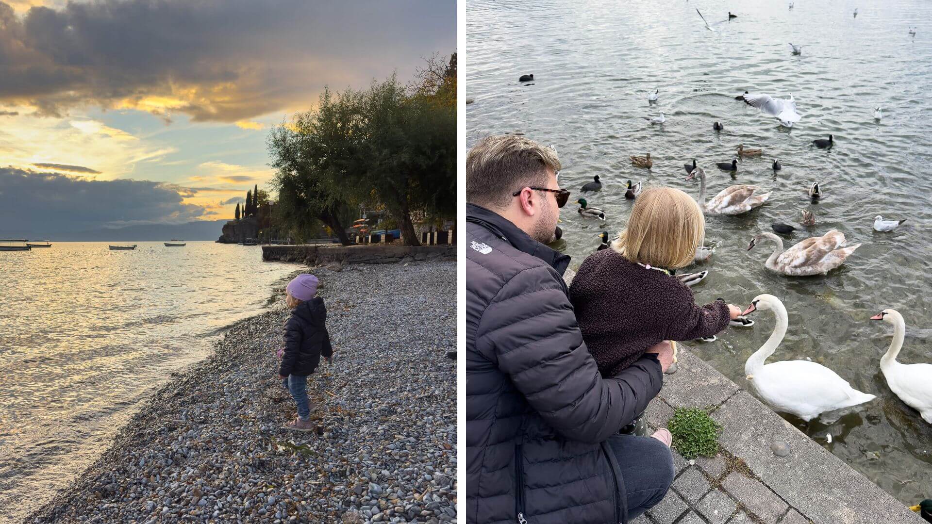 Kleinkind spielt in Ohrid Nordmazedonien