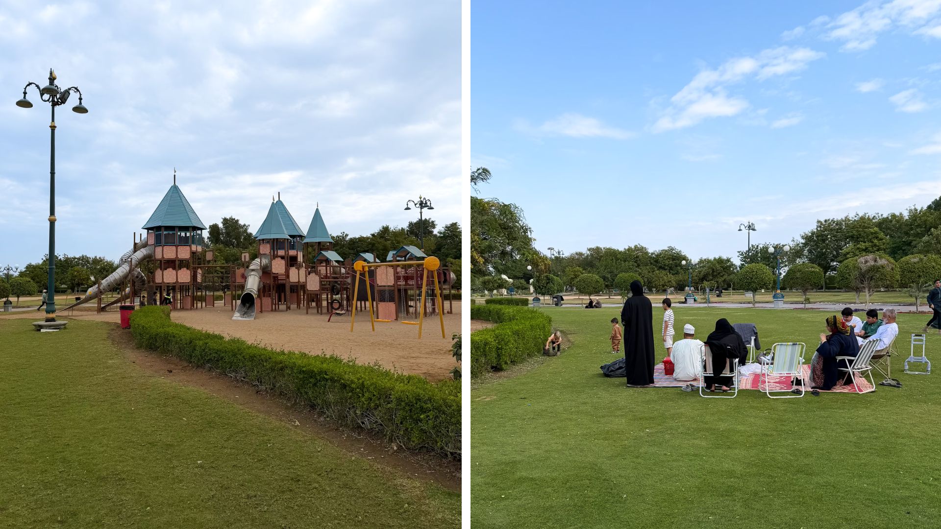 Park in Muscat mit Familie