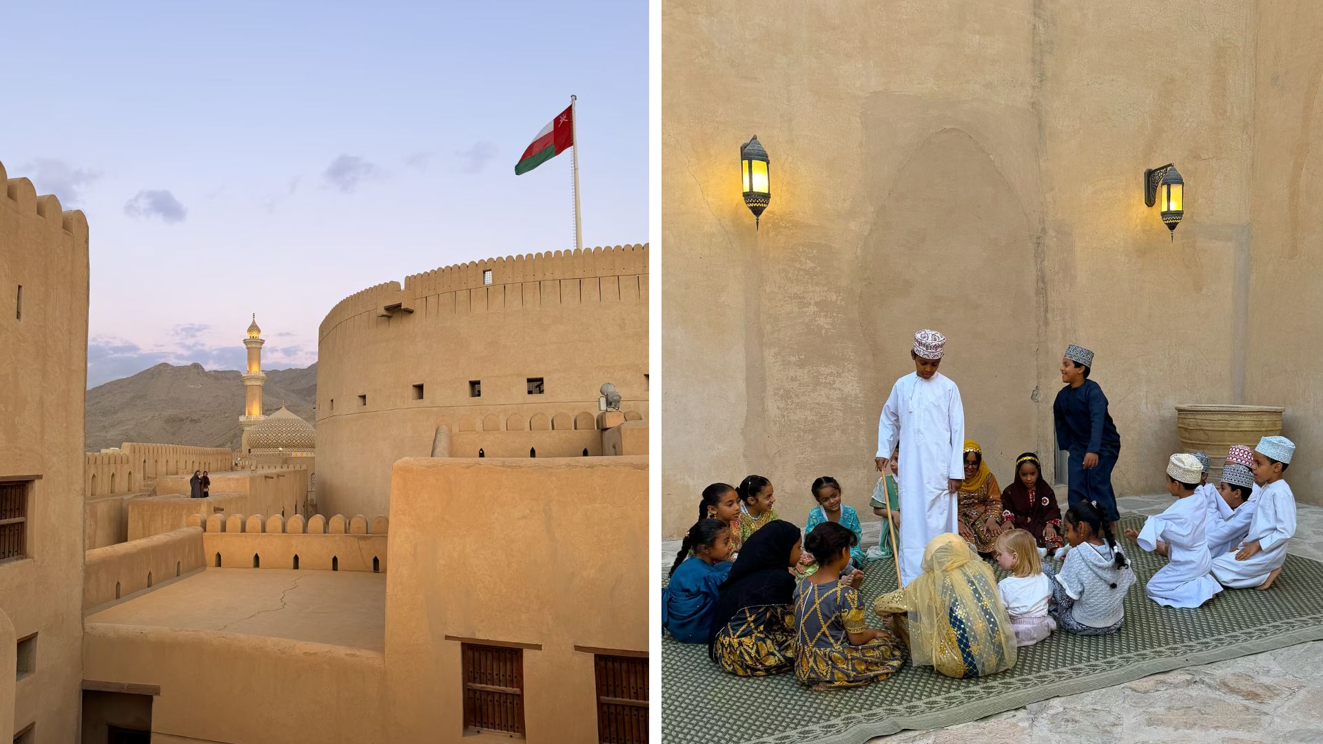 Nizwa Fort mit Kindern