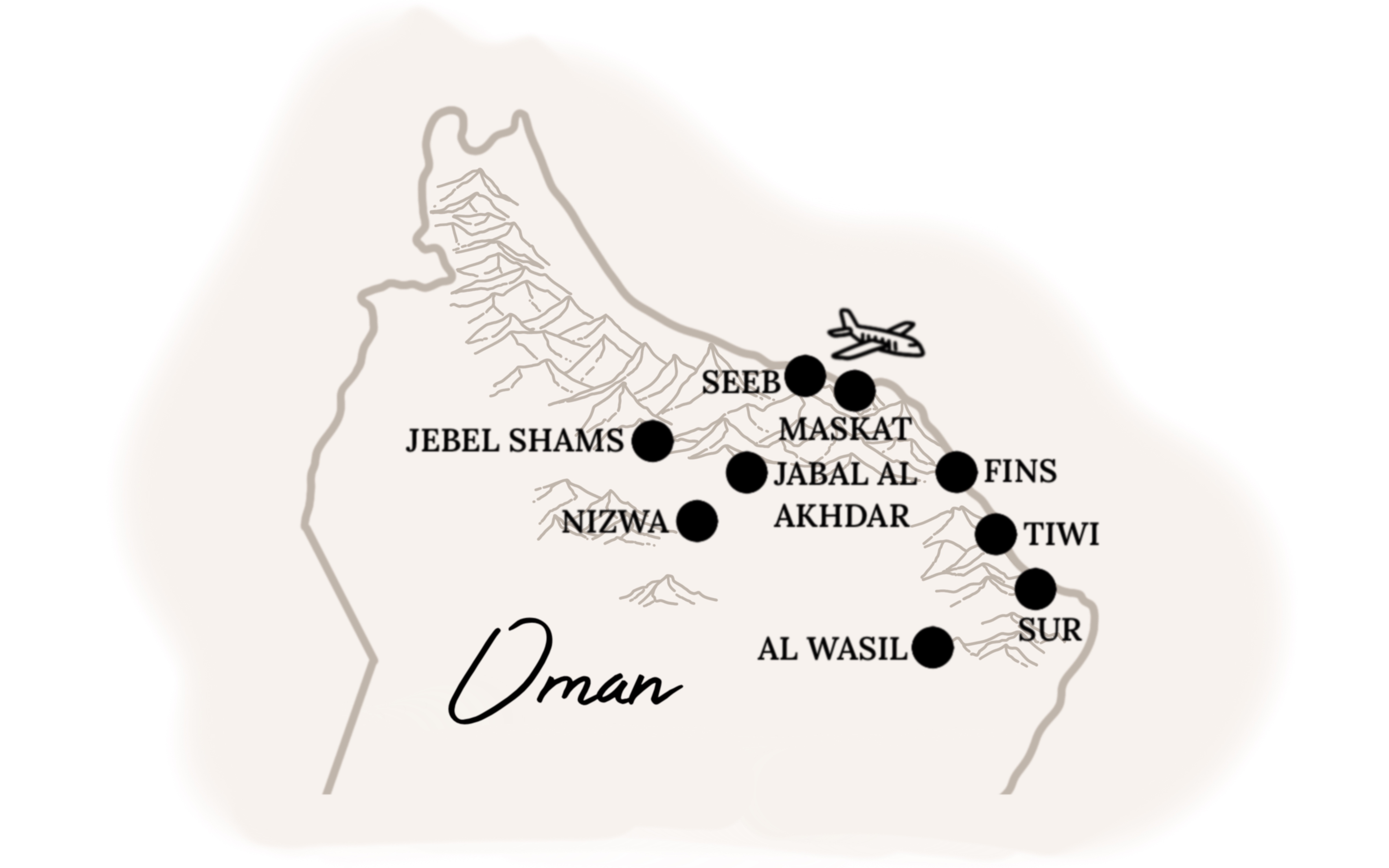 Oman Noth travel route