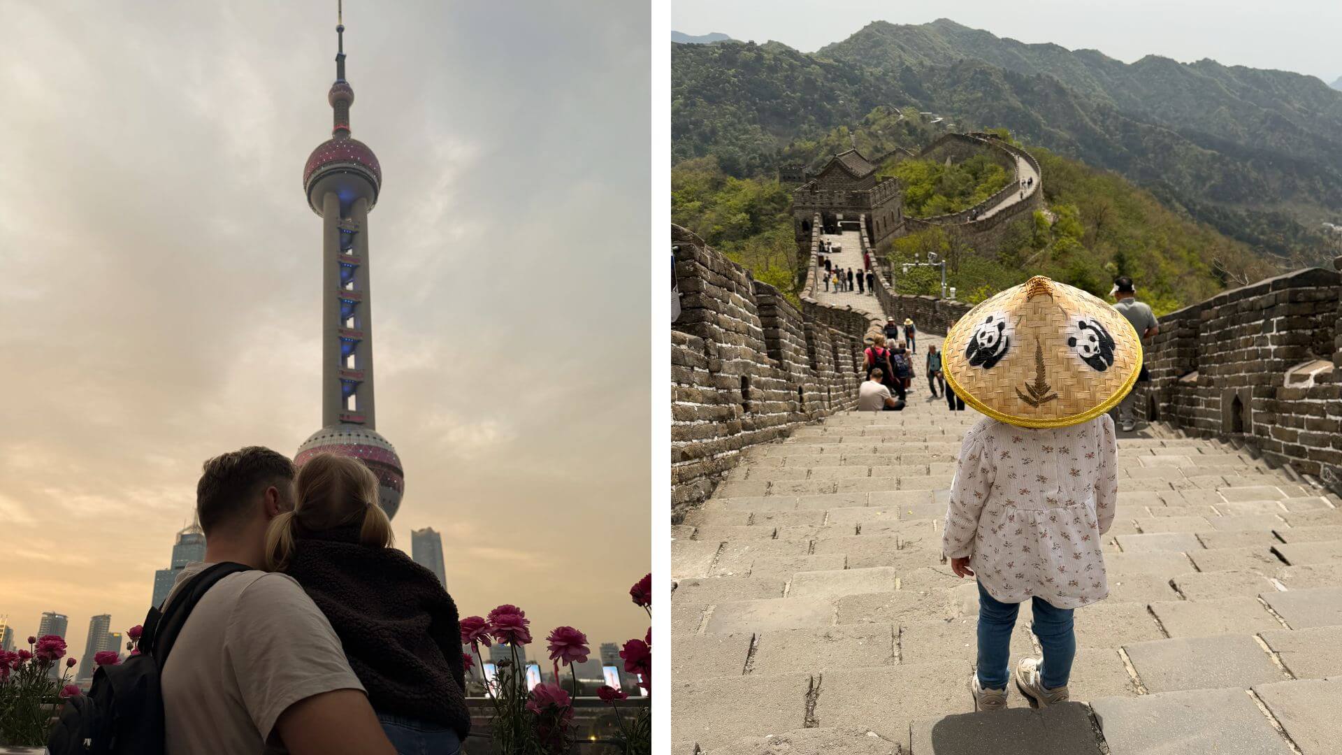 Kleinkind auf der großen Mauer in China