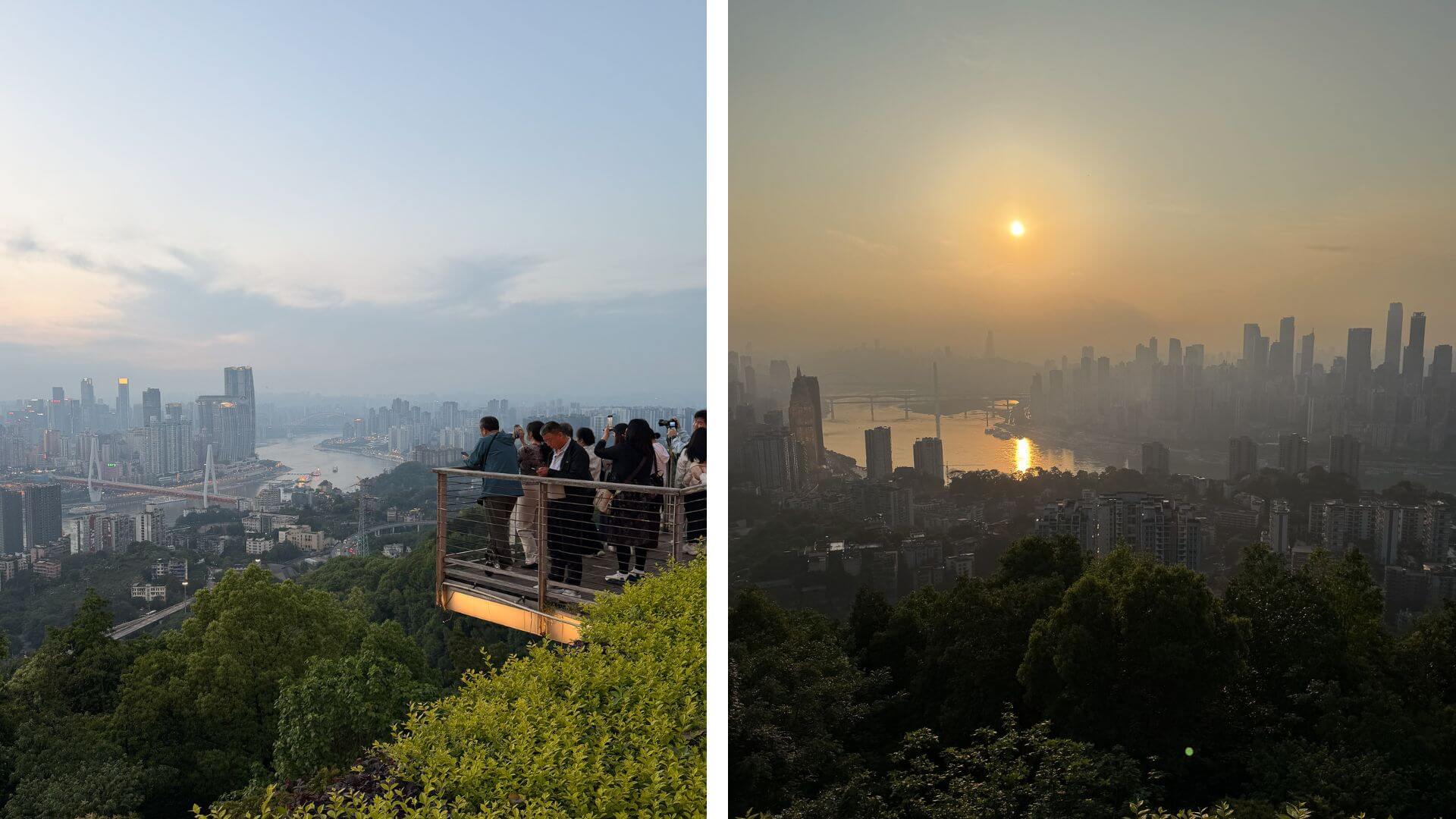 Nanshan One Tree Viewpoint Aussicht zum Sonnenuntergang