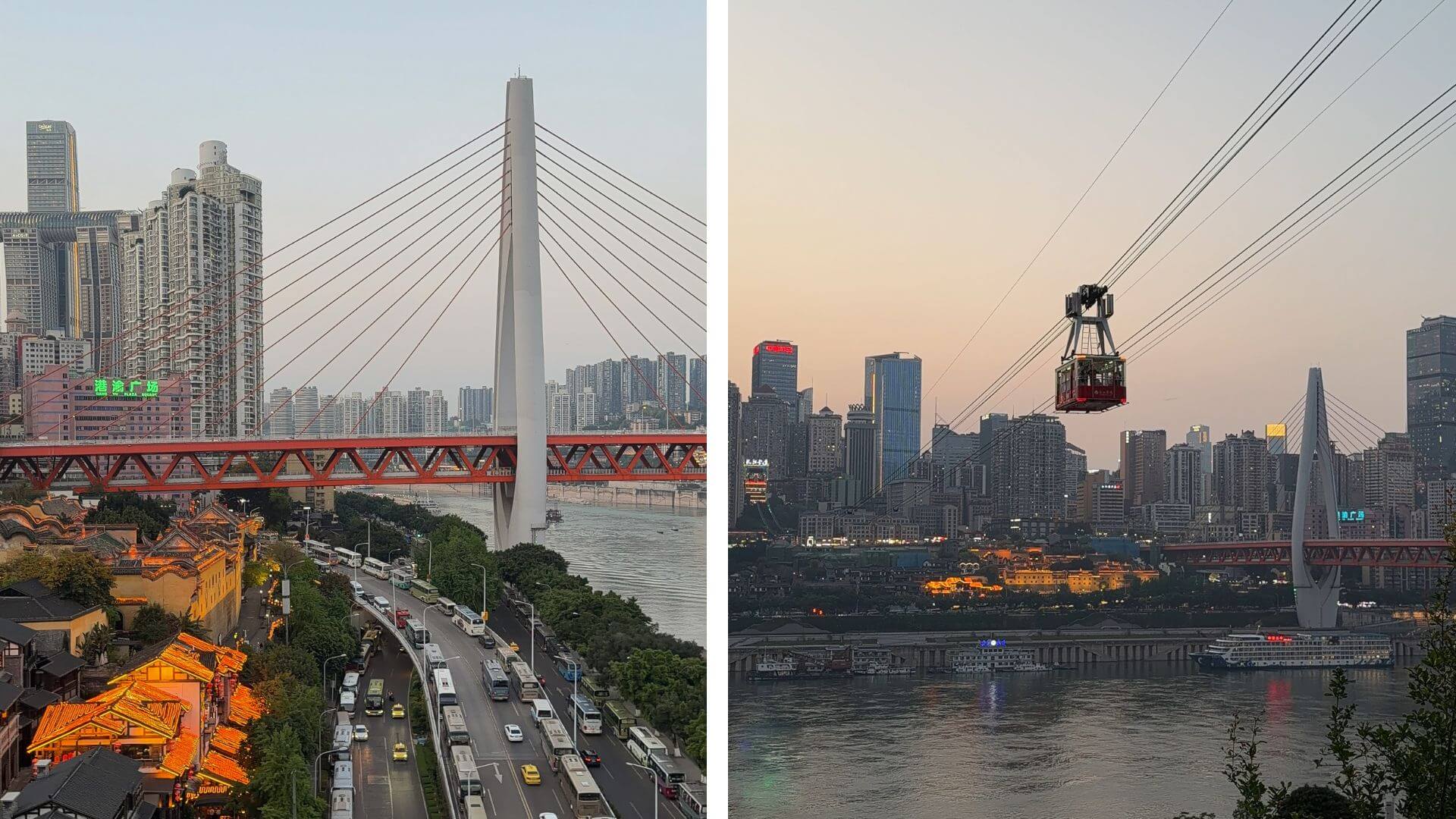 Blick aus Yangtze River Cableway