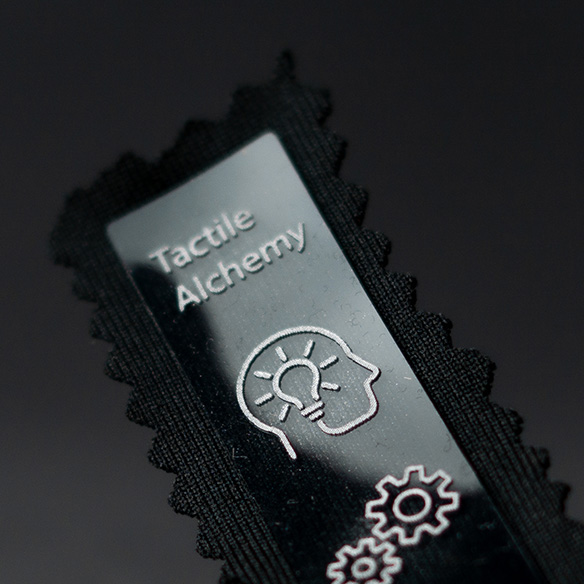 Clear Silicone label with raised branding