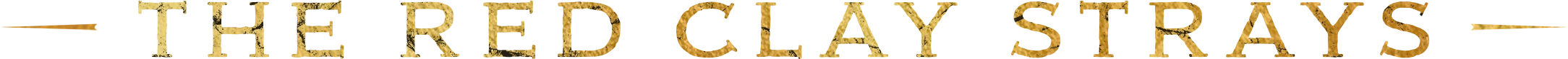 Text 'THE RED CLAY STRAYS' in yellow-orange textured block letters on black background.