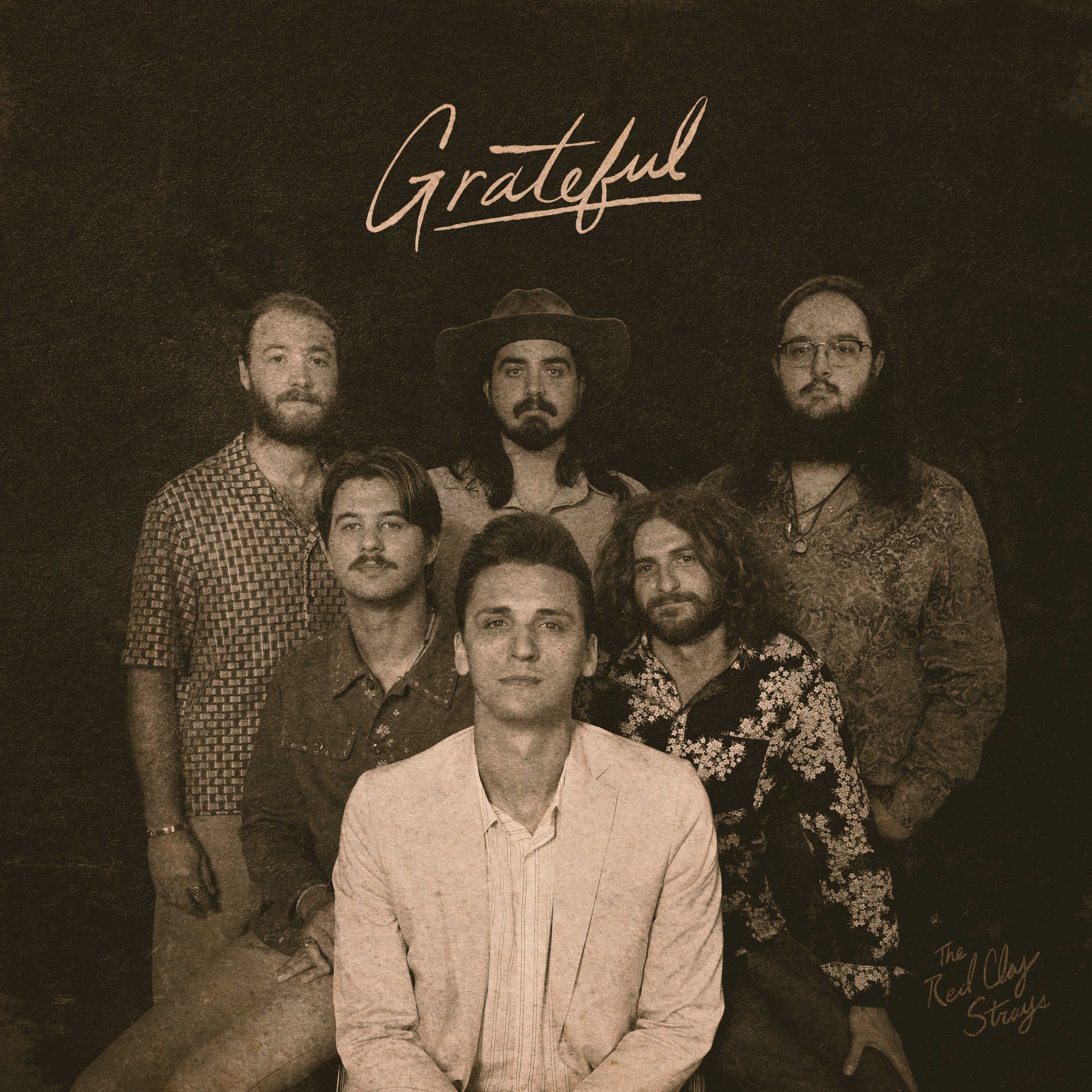 Limited edition 24k gold vinyl record titled 'Grateful' by The Red Clay Strays, featuring the band's photo and authenticity certificate.