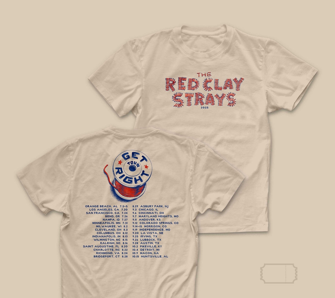 Red Clay Strays | Vintage | Get Right Tour | T-Shirt | Ivory
