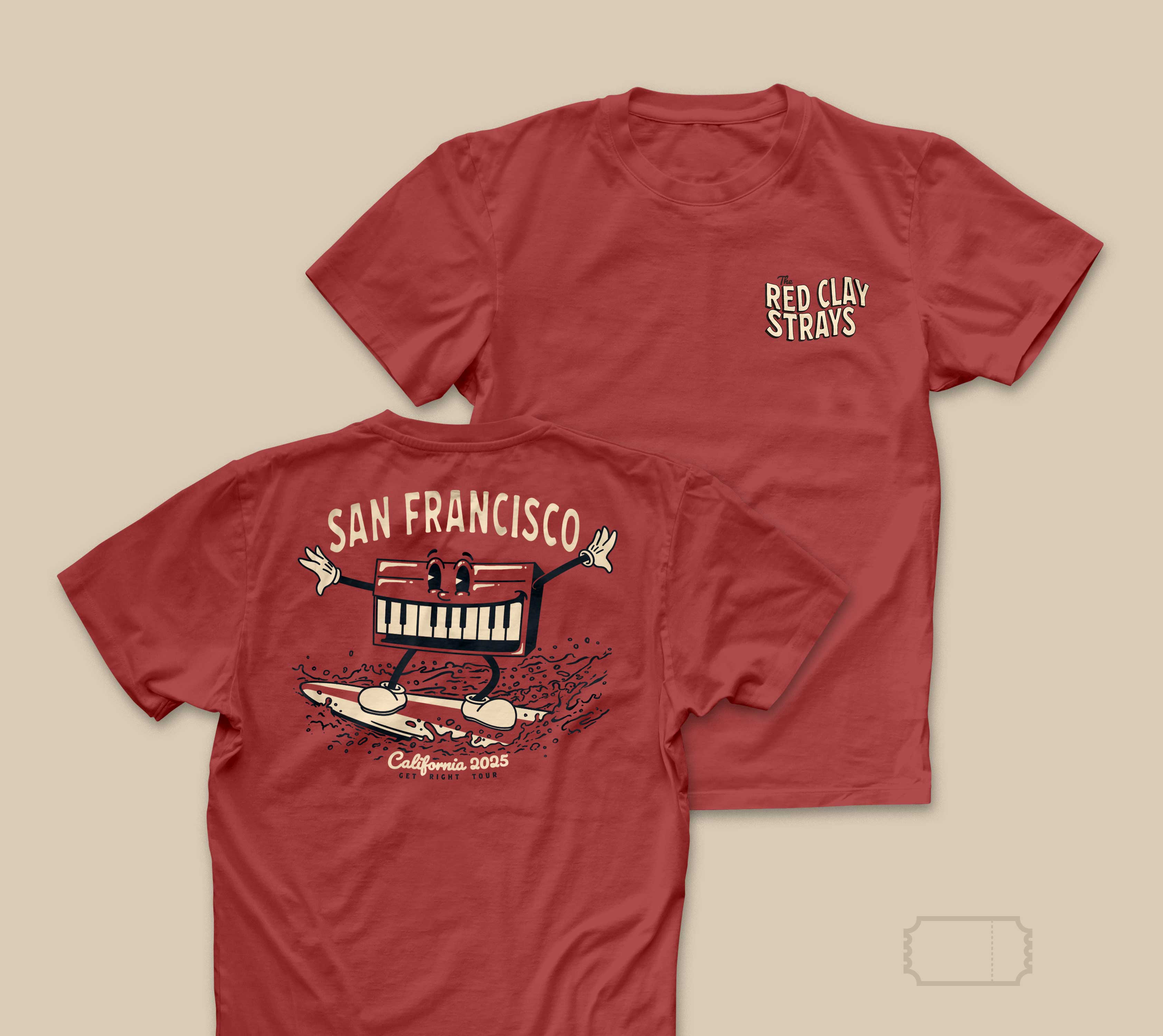 Red Clay Strays | Vintage | San Francisco CA | 25' | T-Shirt | Brick