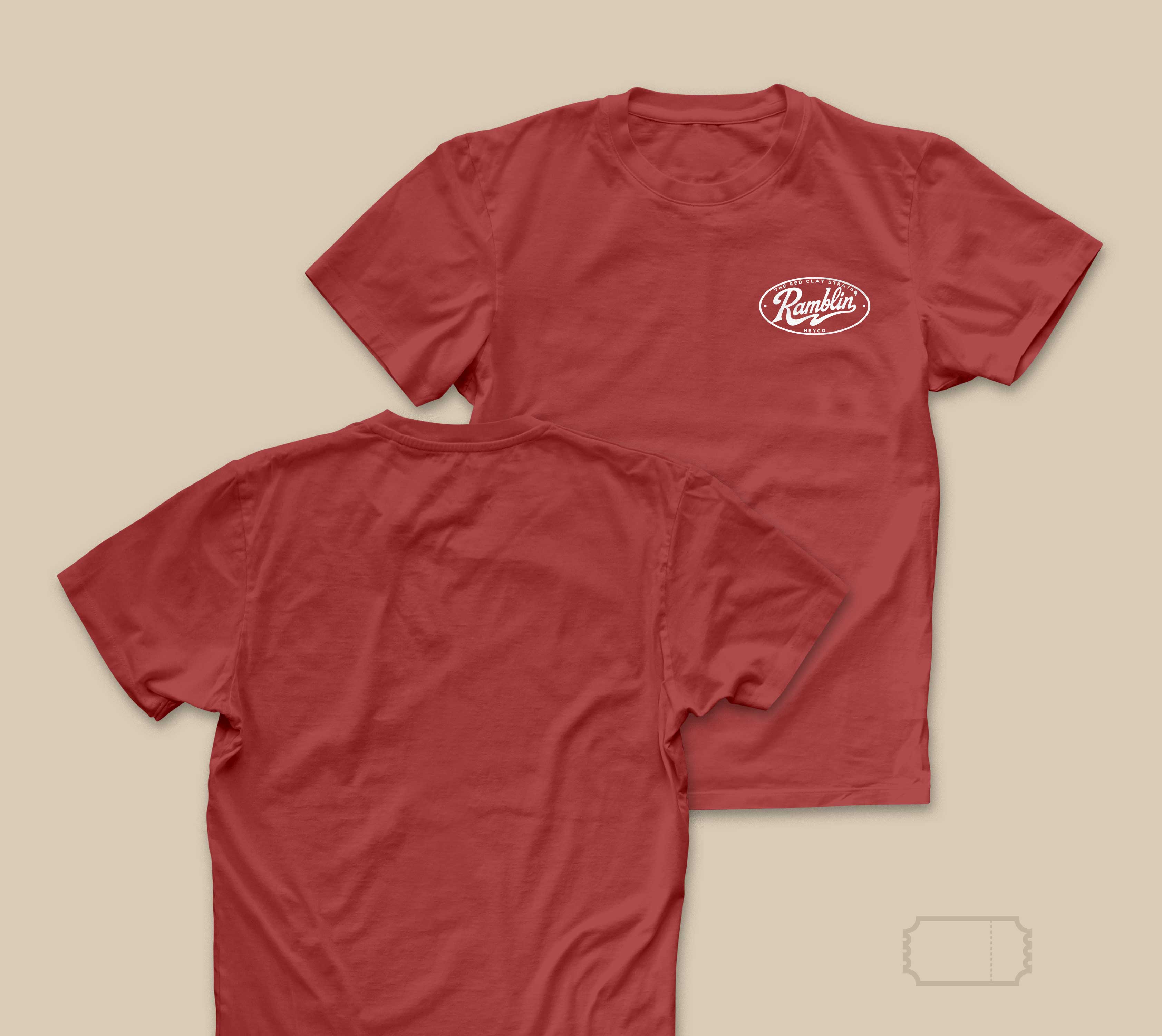 Red Clay Strays | Tracks | Ramblin | Left Chest T-Shirt | Brick