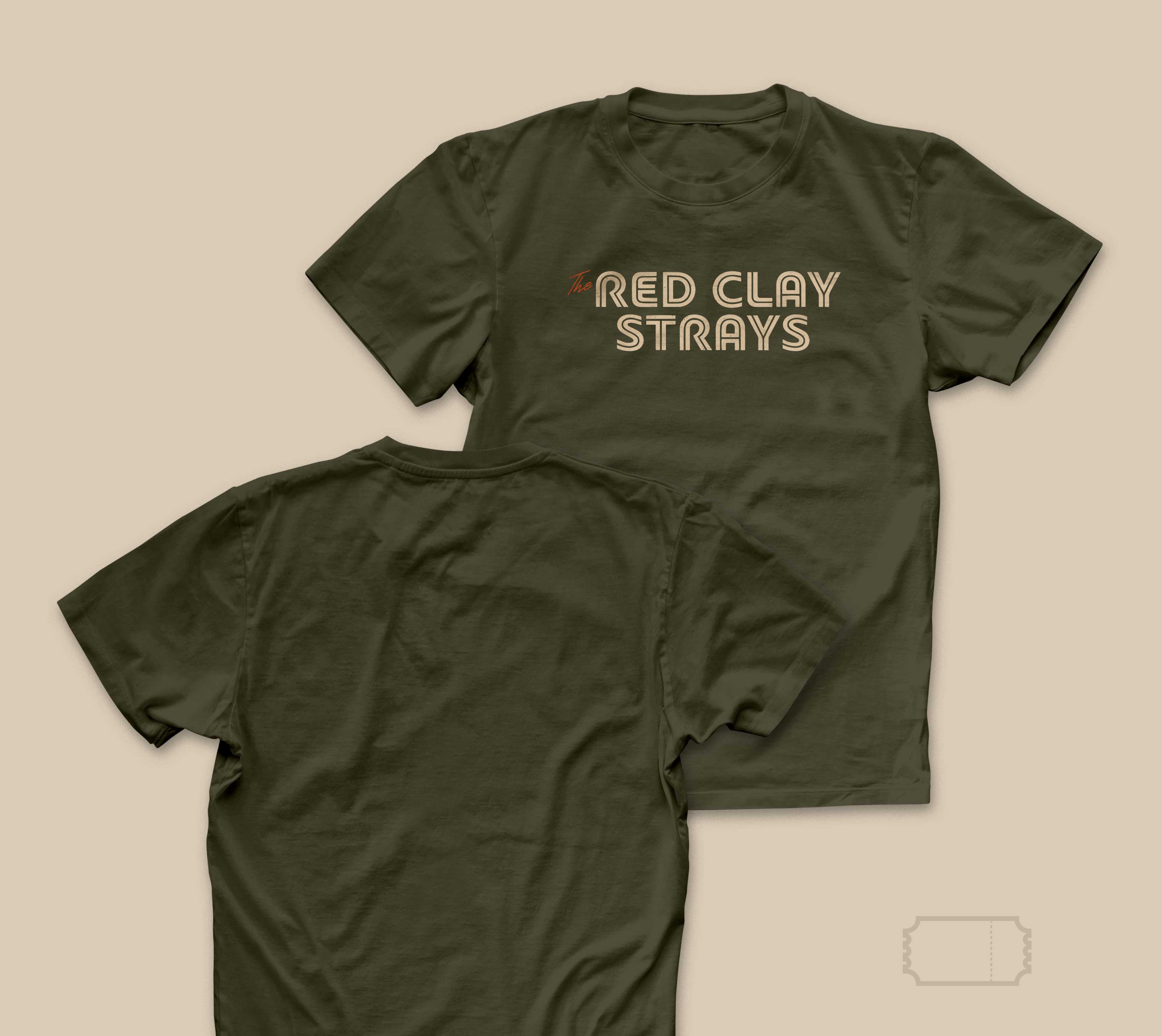 The Red Clay Strays | Moments | Stacked Chest | T-Shirt | Forest Green