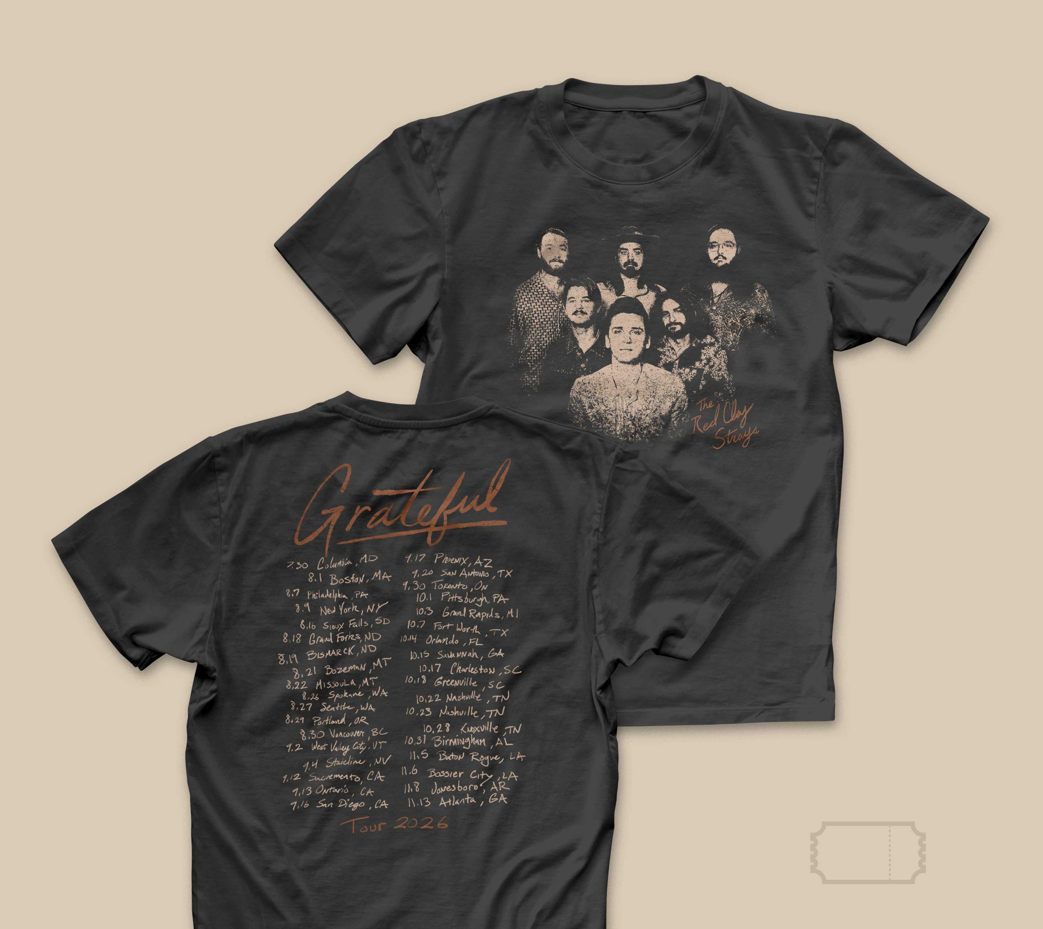 Red Clay Strays | Tour | Grateful Photo | Tour T-Shirt