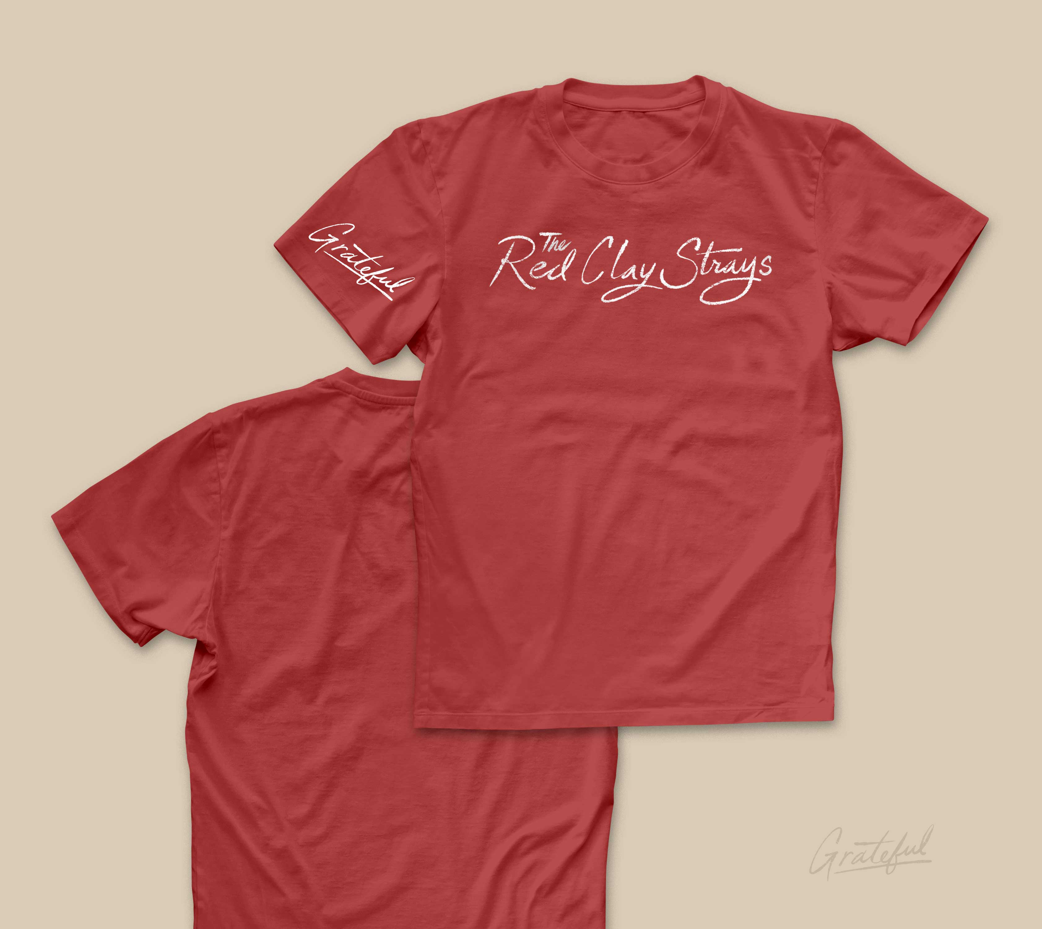 Red Clay Strays | Grateful | Script | T-Shirt | Brick