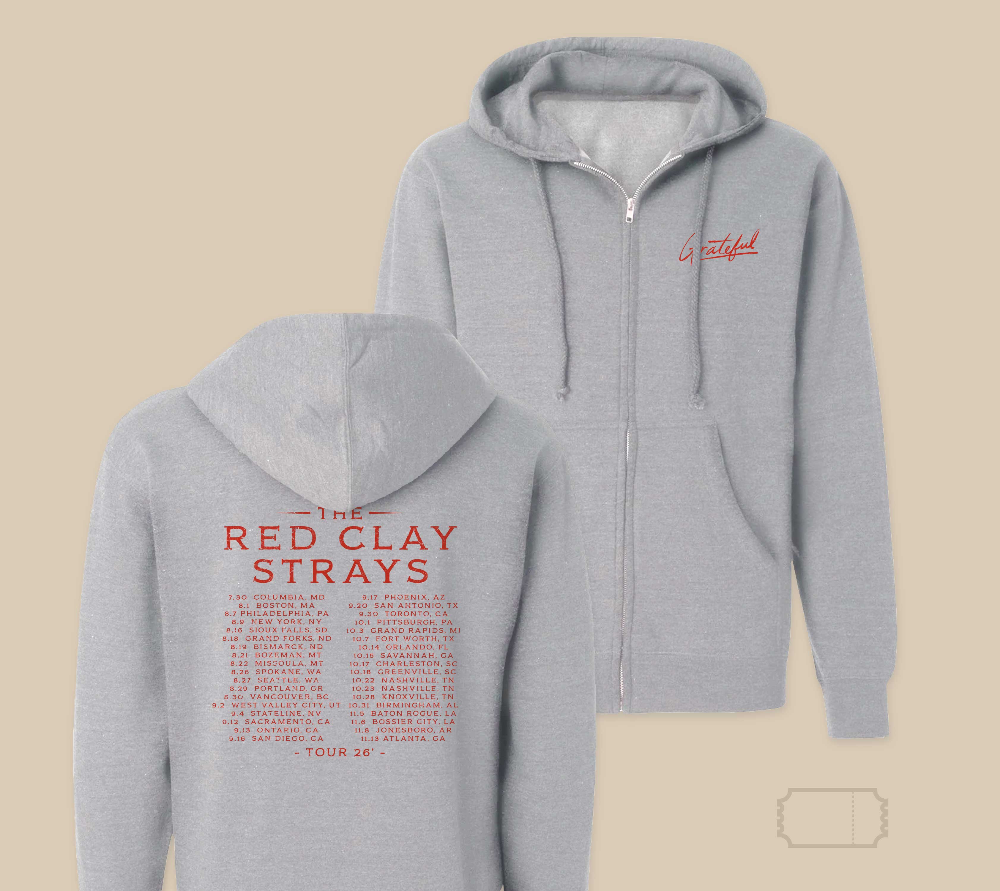 Red Clay Strays | Tour | Grateful Tour | Zip Hoodie