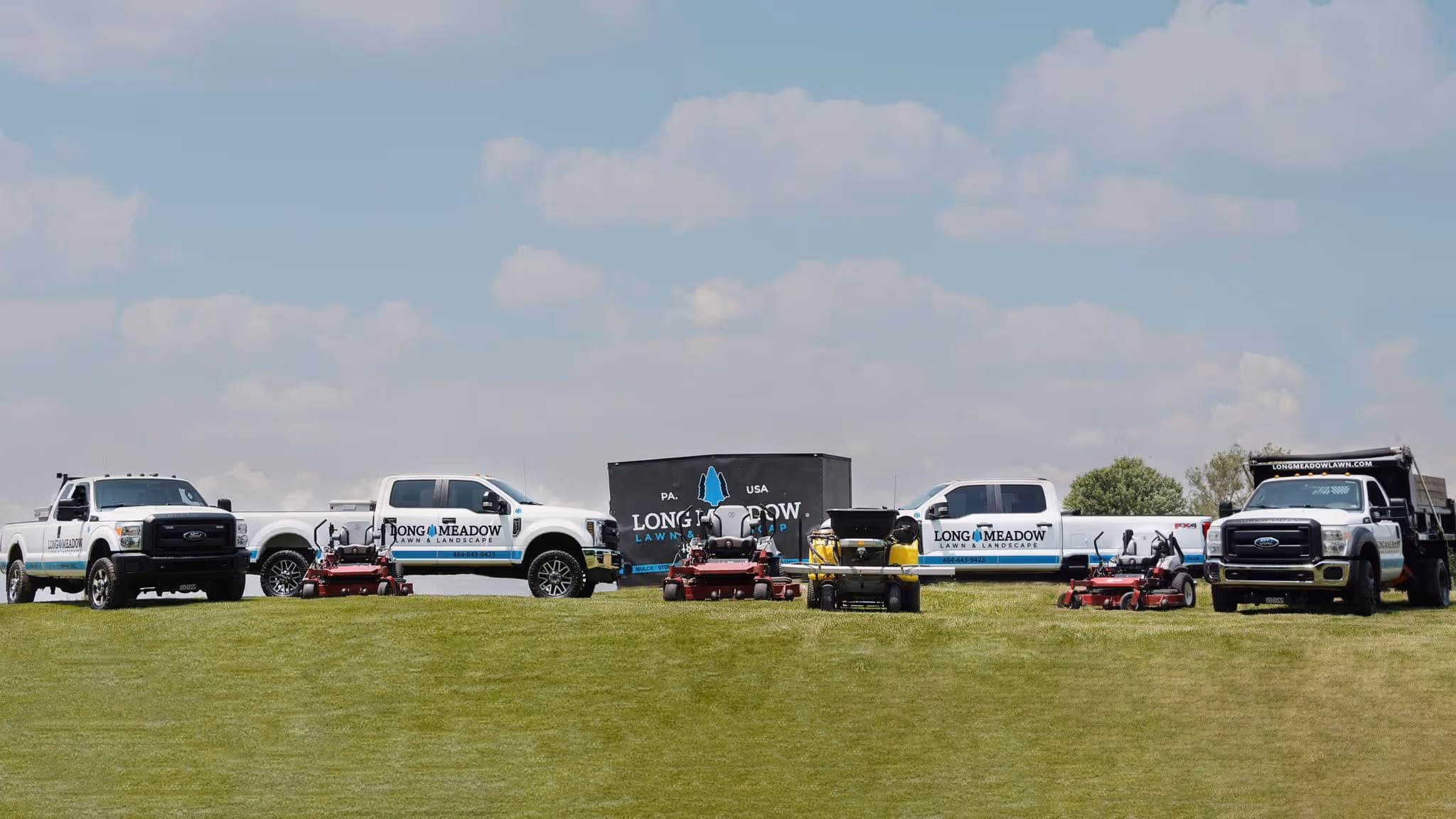Long Meadow Fleet ready to serve your lawn care needs near me in Oxford, Pennsylvania