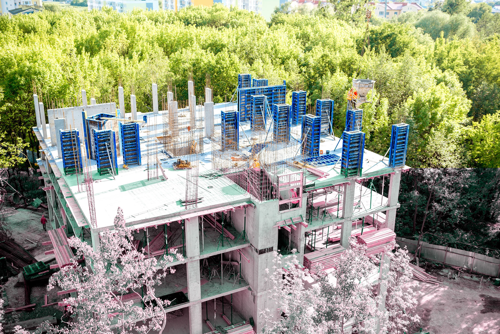 Bauprojekt zur Veranschaulichung steuerlicher Abschreibungsmöglichkeiten im Immobiliensektor.