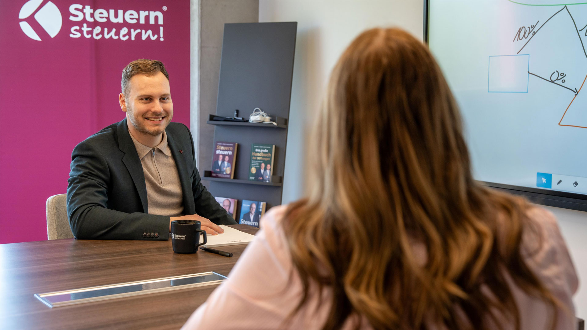 Persönliches Strategiegespräch zur steuerlichen Gestaltung zwischen Privatvermögen und GmbH