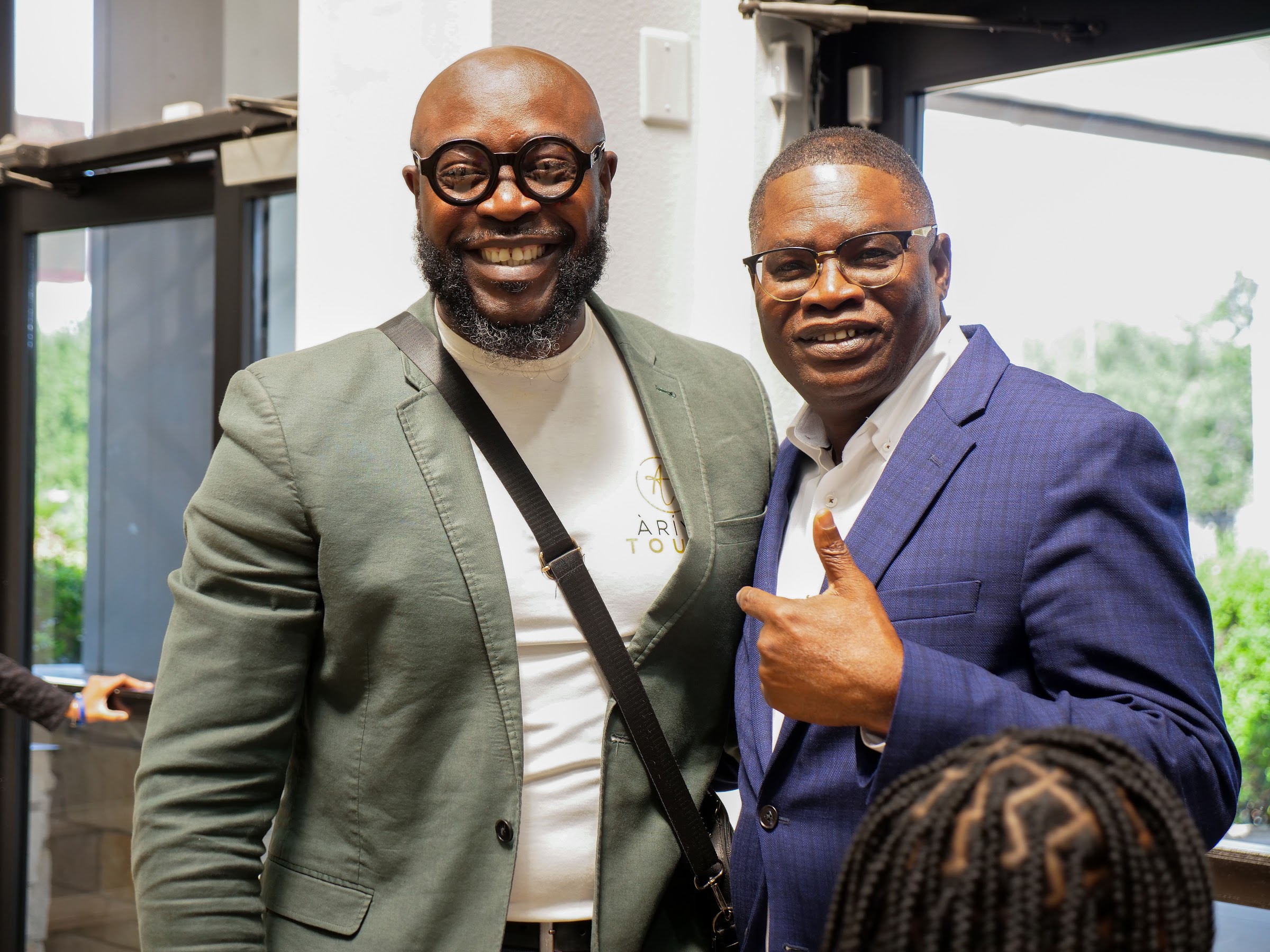 Brothers in fellowship after service