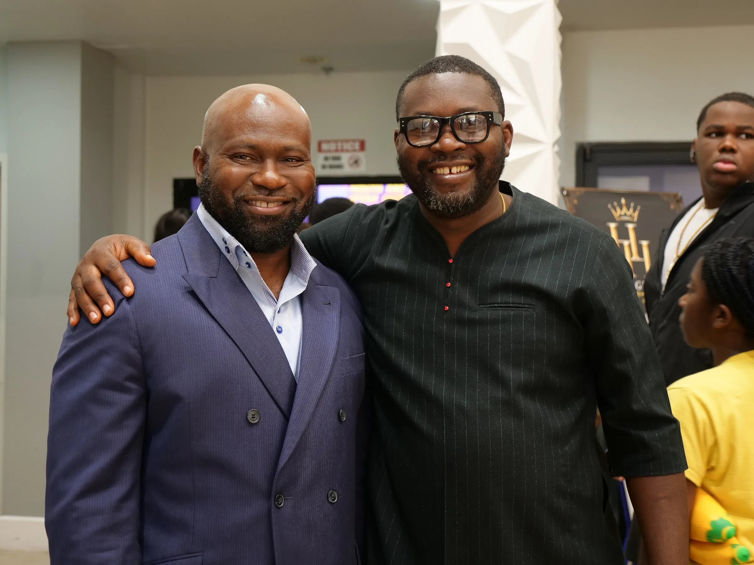 Two men in fellowship at Living Word Chapel