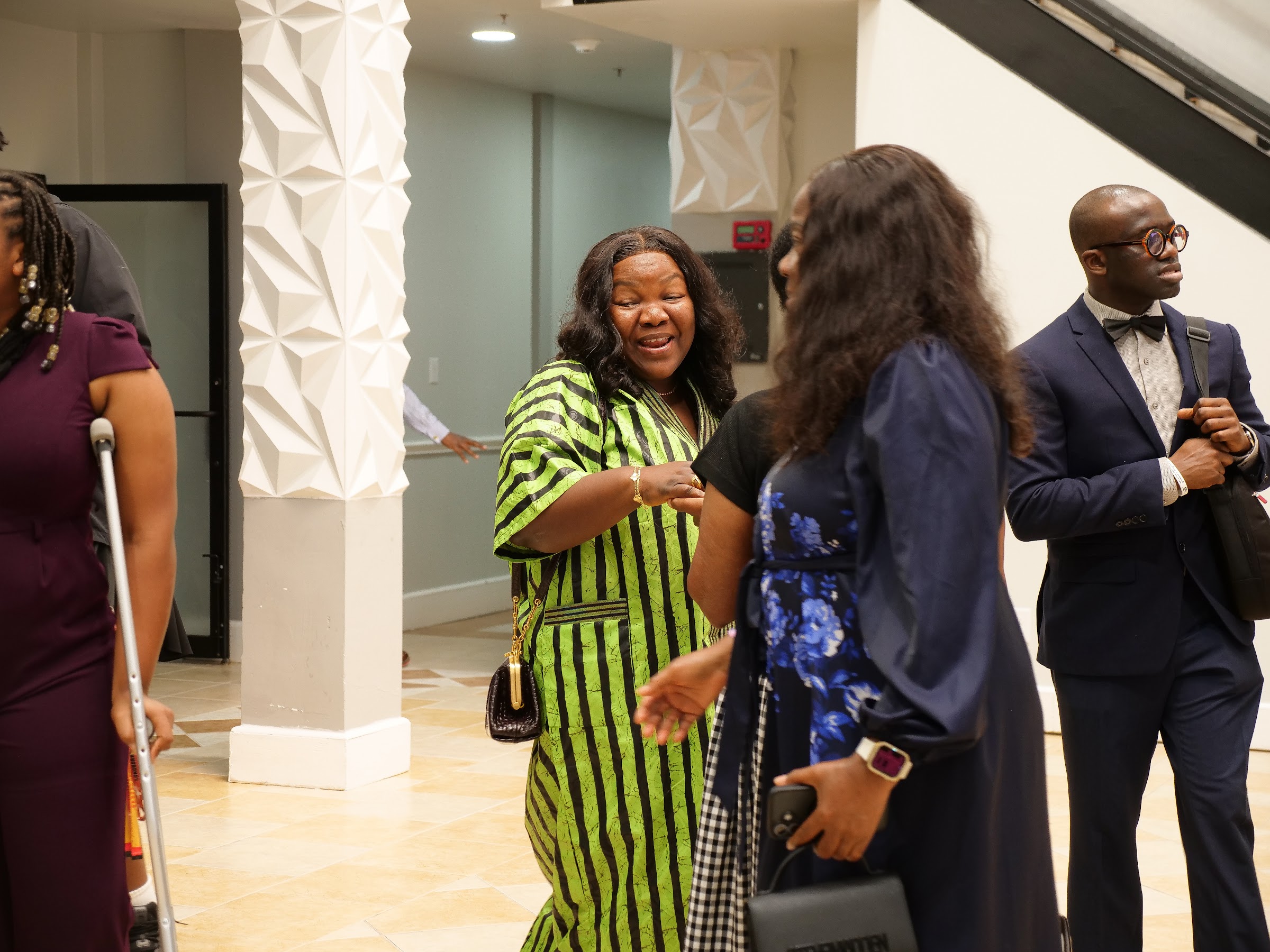 Members of Living Word Chapel talking together in the lobby