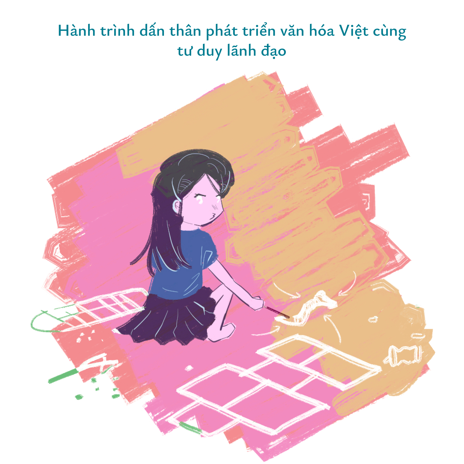May be an illustration of text that says 'Hành Hànhtrinhdánthânphátriénvănhó trình dấn thân phát triển văn hóa Việt cùng tư duy lãnh đạo'