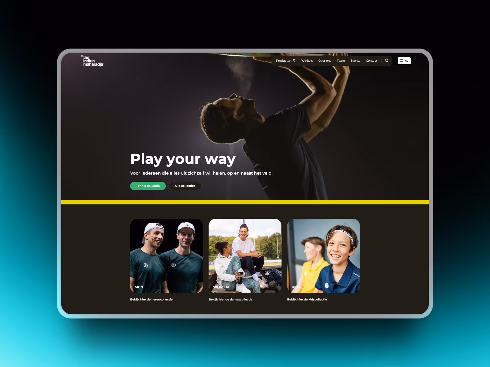 Webflow development voor een sportkledingmerk