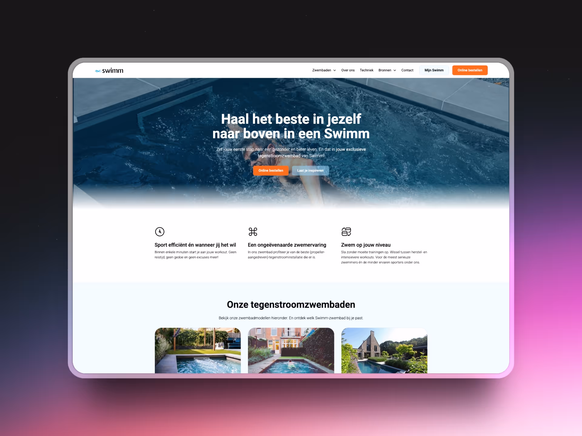 Webflow-transformatie voor een zwembadbedrijf