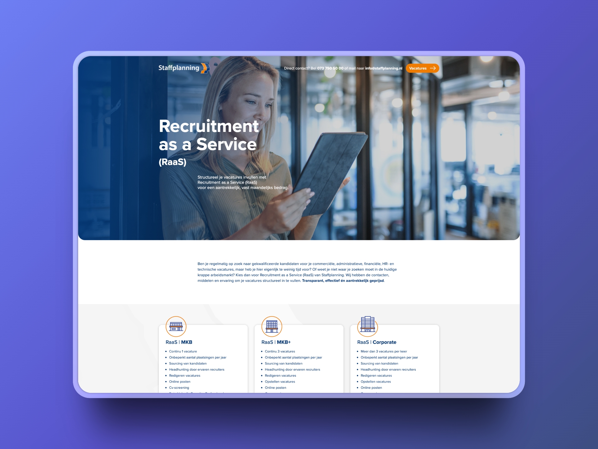 Webflow development voor een RaaS bureau