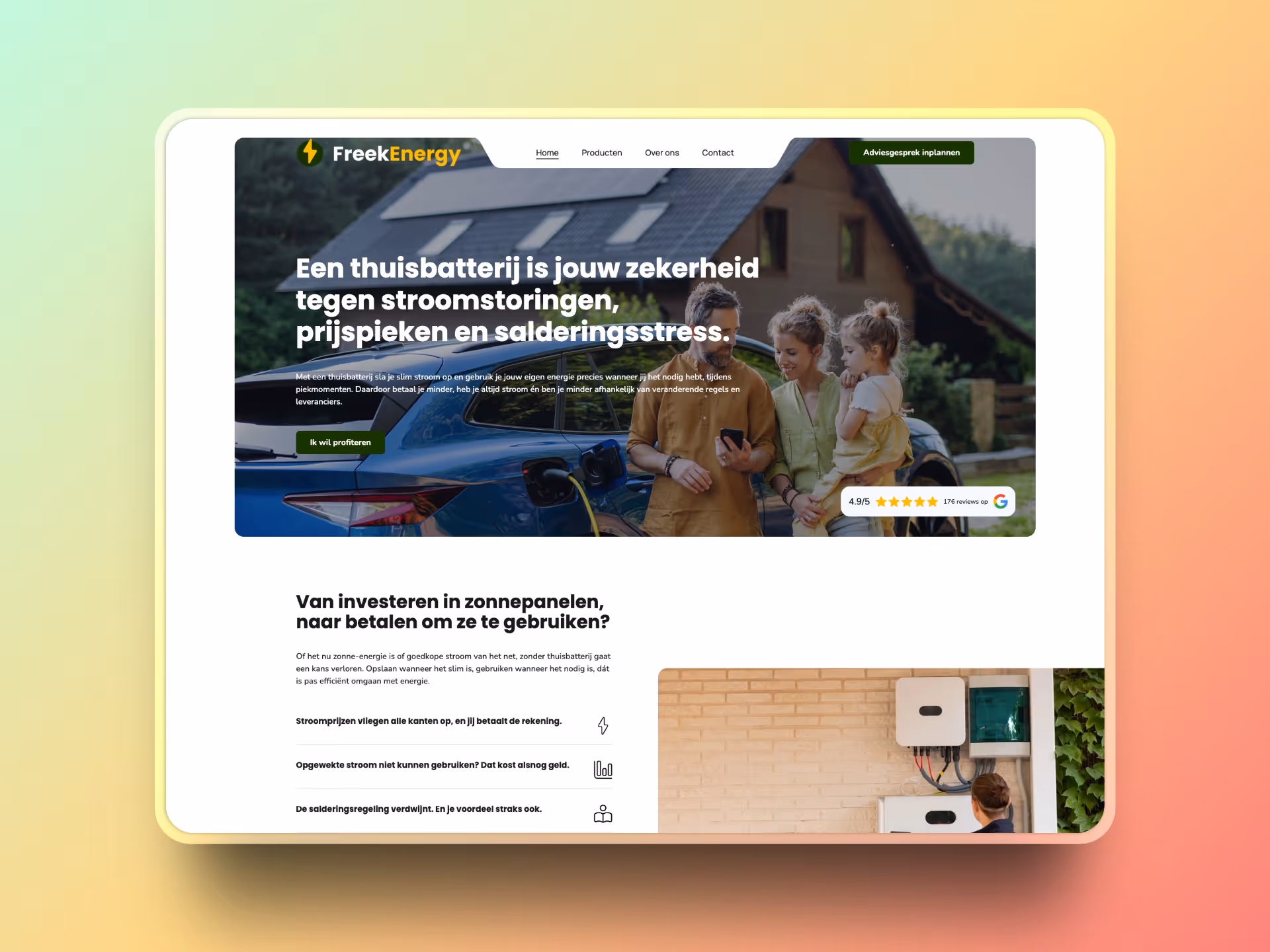 Webflow development voor een thuisbatterijspecialist