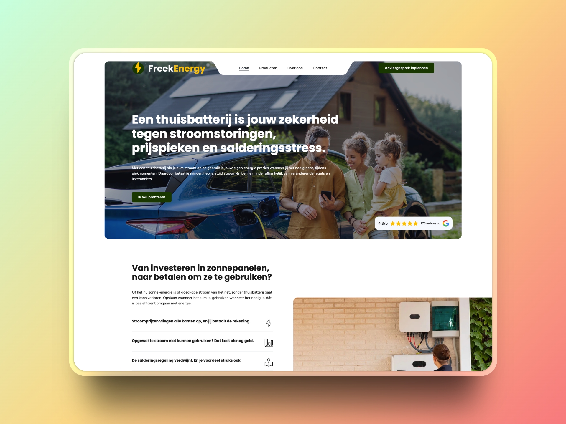 Webflow development voor een thuisbatterijspecialist