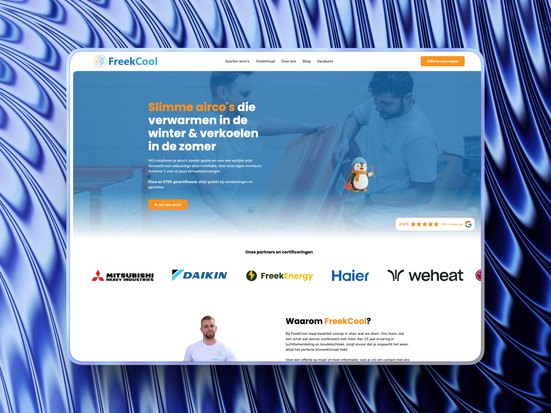 Webflow development voor een aircospecialist