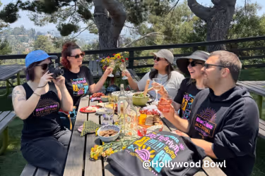 People having a picnic at the Hollywood Bowl