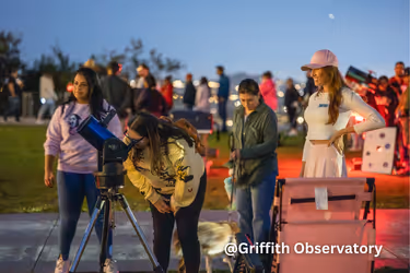 People stargazing at Griffith Park Observatory