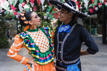 Mexican dance couple posing