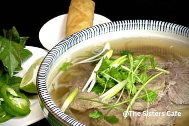 Bowl of Pho Noodles at The Sisters Cafe