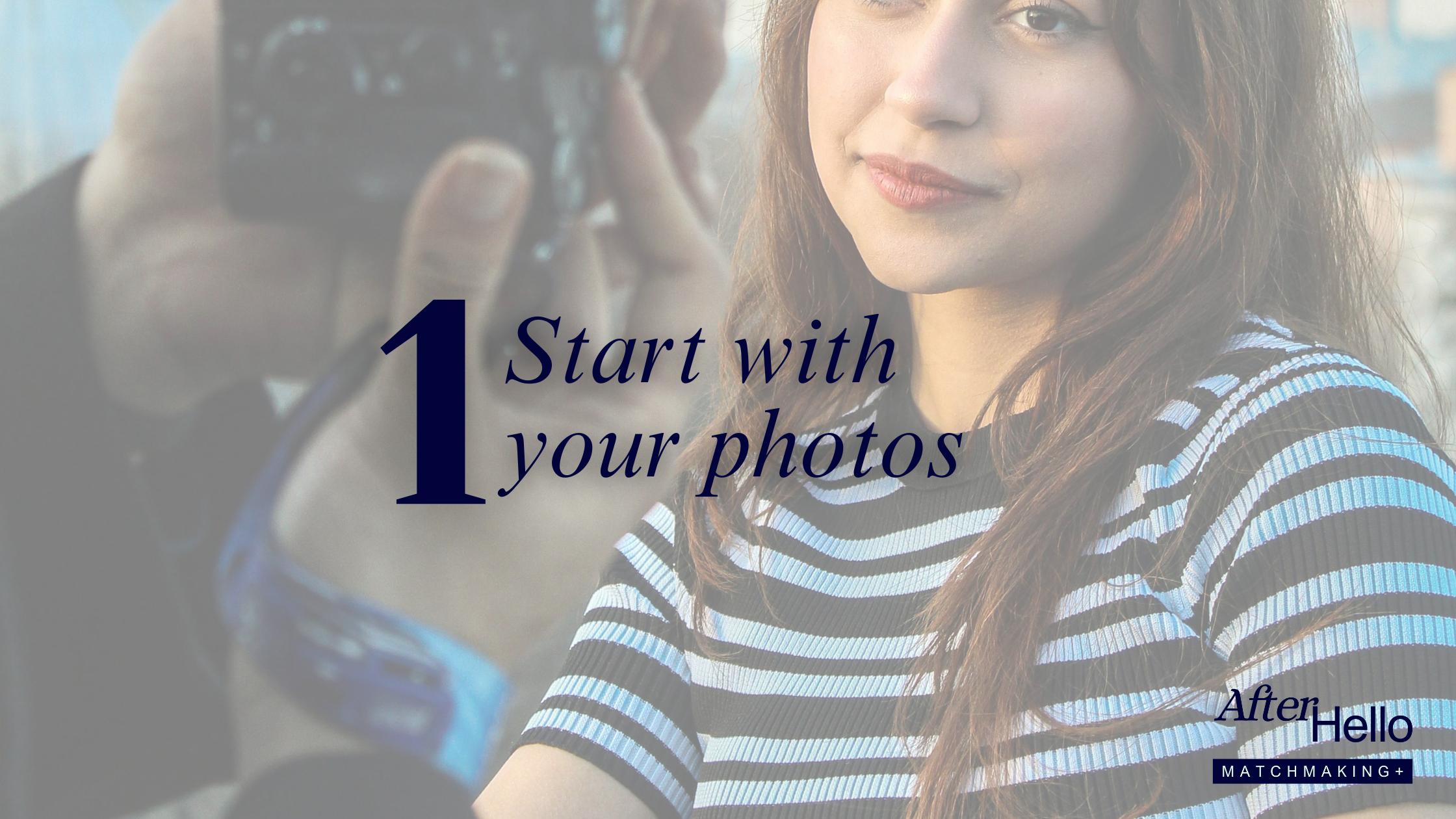 Woman taking a photo with a camera outdoors, representing updating dating profile photos to reflect real life interests and personality.