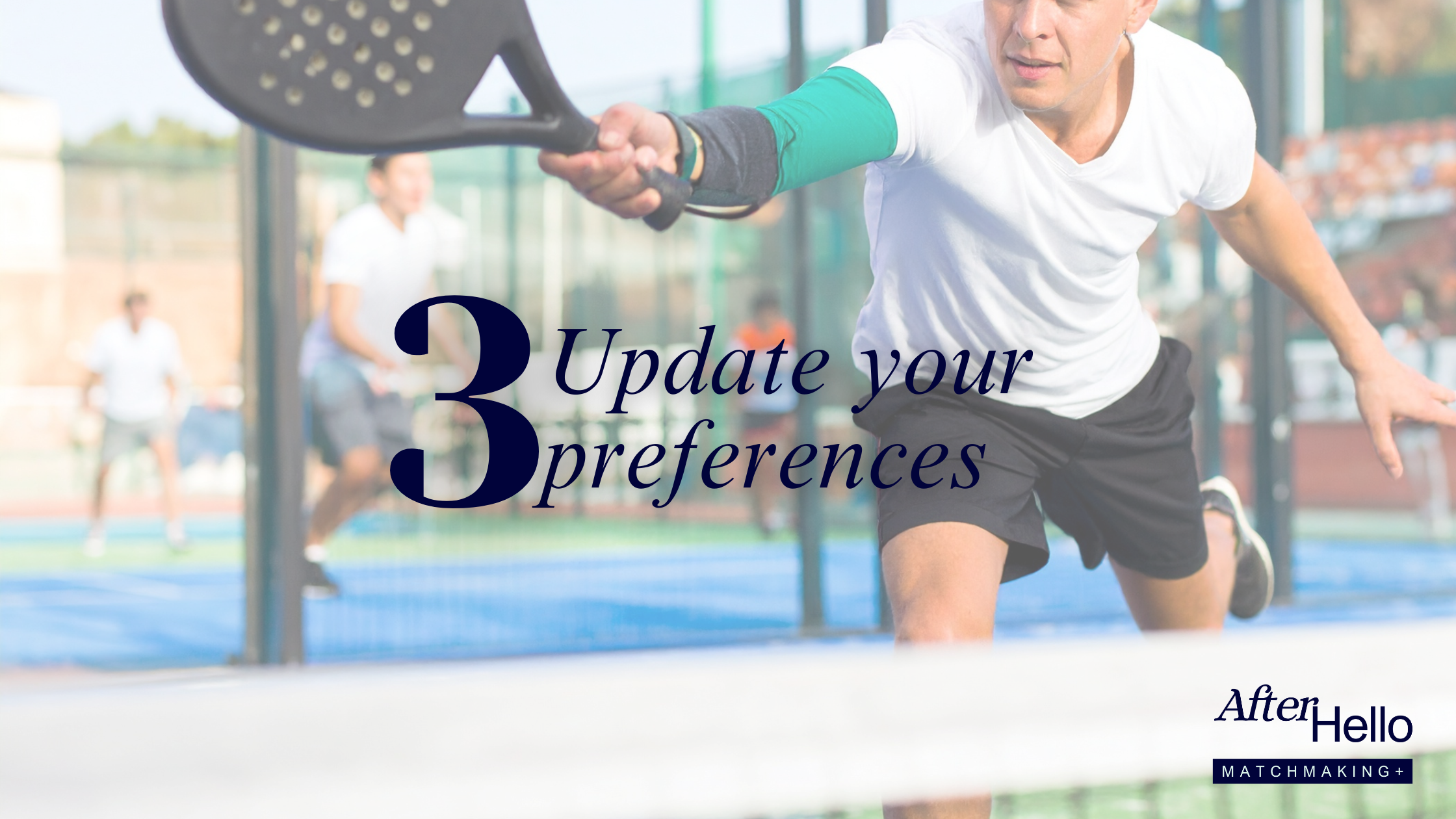 Active adult man playing pickleball outdoors, reflecting lifestyle preferences and staying active while dating in midlife.