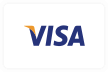 VISA credit card logo with blue letters and an orange accent on the V.