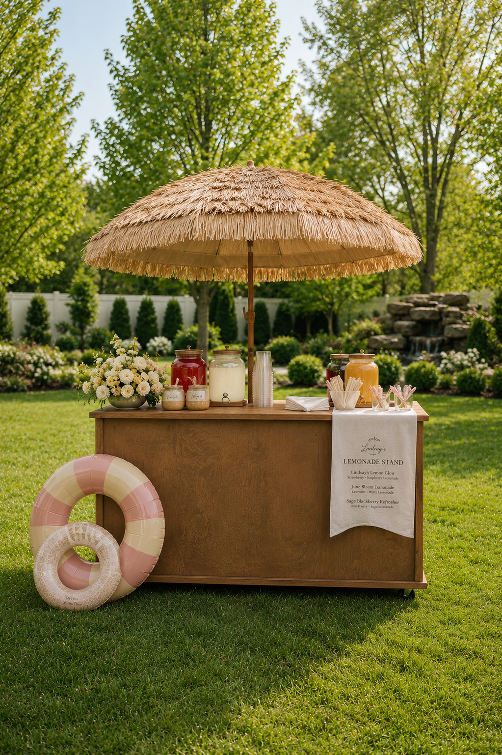 Brown bar cart dessert rental Utah events