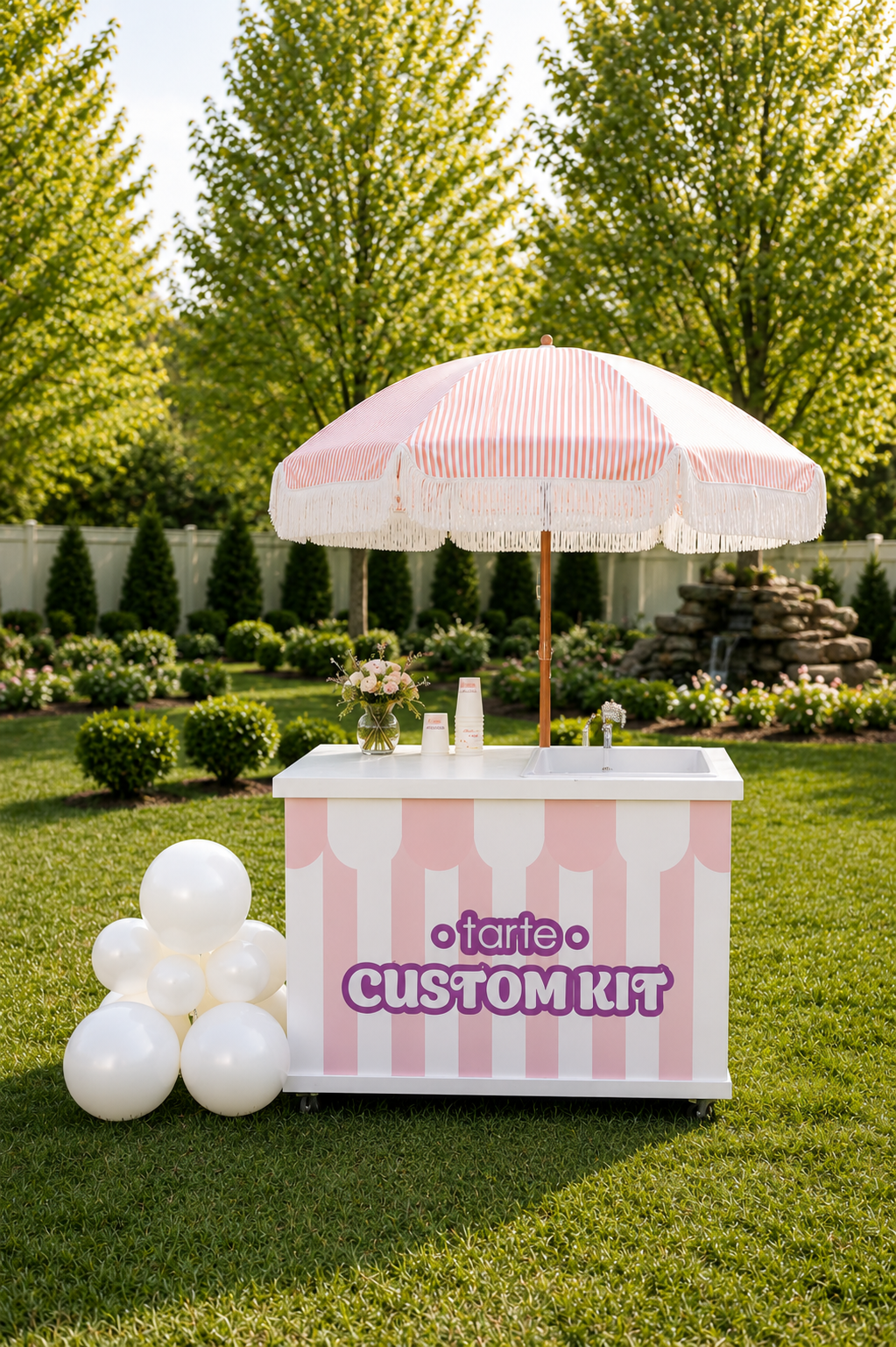 Sweet Treats Trike dessert cart custom styled for Utah influencer event