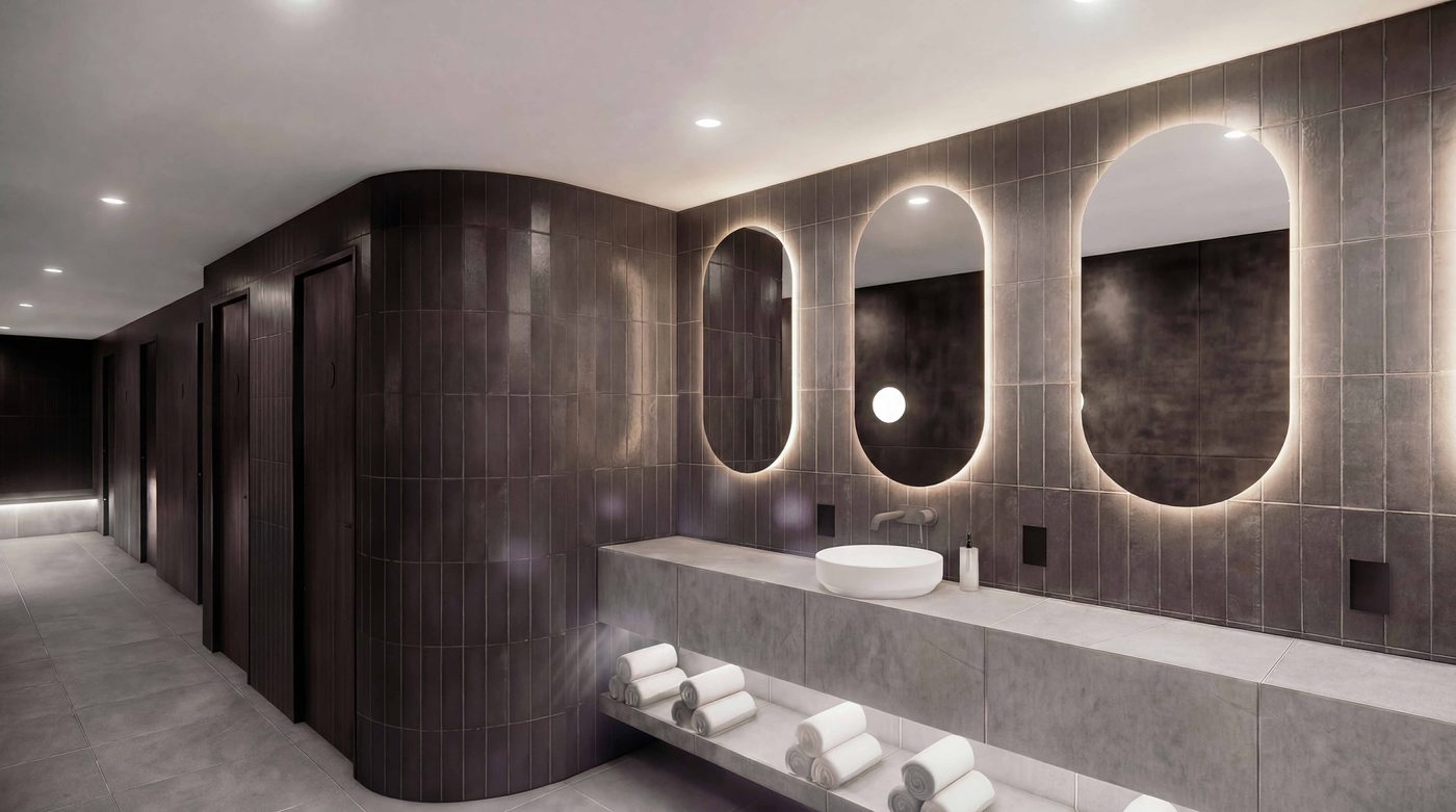 Level 5 end of trip: vanity and change area, artist's impression