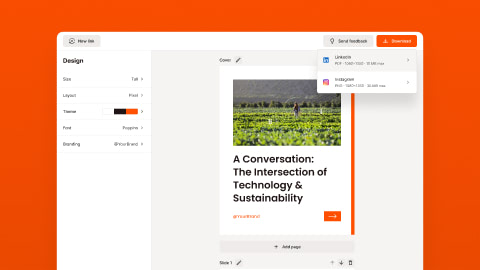 Create beautiful carousels from existing blog posts in seconds